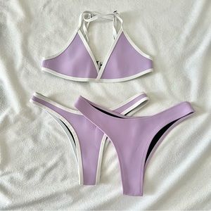 HOAKA SWIMWEAR NEOPRENE BIKINI SET - LILAC